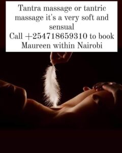 Tantric massage is a very soft type of massage that can be sensual or very relaxing but that depends on how sensitive you are to touch. Tantric massage is a slowed version of massage where the masseuse uses the tips of his or her fingers and runs them all over your body, This makes you aware of your senses and surrounding. During this type of massage the masseuse can use different things to heighten your sensitivity and arouse your senses just be open minded and enjoy your session.#tantric #tantra #tantricmassage #tantramassage #sensualmassage #eroticmassage #relaxingmassage #relaxationmassage #massagenairobi #Nairobi