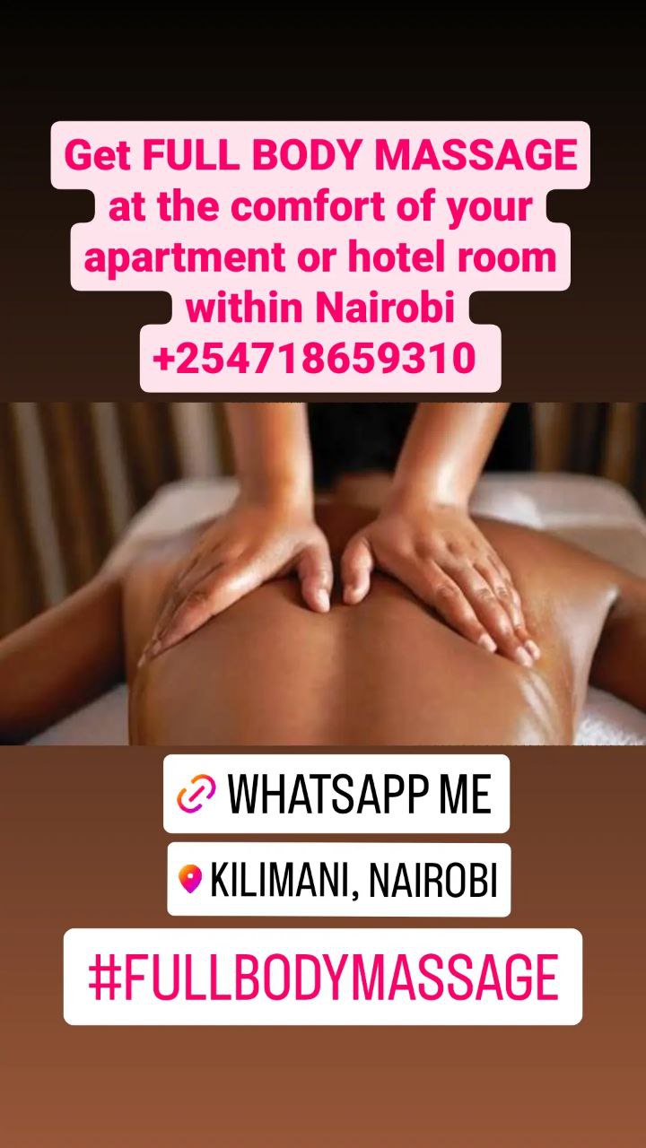 WHY GET A FULL BODY MASSAGE As the name would suggest, a full-body massage works your entire body from top to toe. This means your massage therapist will be using a range of different movements, techniques and levels of pressure to relieve tension and stress across all parts of your body. While your therapist will be able to tailor your session to your needs, a full-body massage typically covers: Your head, including the temples, crown, scalp and occipital muscles (at the back of your head) Your neck, including the NAPE (The long muscles that run down the sides and connect to your back) Your shoulders, including along the collar bones, shoulder blades and upper back Your arms and hands Your upper and lower back, an area that commonly holds stubborn tension and tightness Your legs, including your buttocks, glutes, tights, calves and feet There are stacks of different massage types, from sports massage, lymphatic drainage massage, couple's massage, Swedish massage and even deep Tissue Massage. If you’re looking for a gentle, restorative session that uses light pressure, a relaxation (Swedish) massage is going to be the perfect fit. However, if you’re looking to unwind after a workout or get deep into tight muscles, a sports (deep Tissue) massage is likely to be a better option. The ultimate aim of a full-body massage is to leave you feeling deeply resorted, energized and motivated to tackle your day pain-free. So whether you’re a massage newbie or a massage enthusiast looking for a relaxing full-body release, a full body massage is a great way to wind down and give yourself the self-care you deserve. It's outcalls services only CONTACT ME TO BOOK FOR A SESSION Call +254718659310 WhatsApp wa.me/254718659310 Website www.nairobimasseuse.co.ke for more information #massage #nairobi #fullbodymassage #professionalmassage
