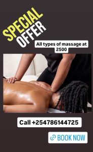 Book a massage today. It's on offer at Ksh. 2500 for any type you'd like.

#Massage #massagetherapist #massagenairobi 